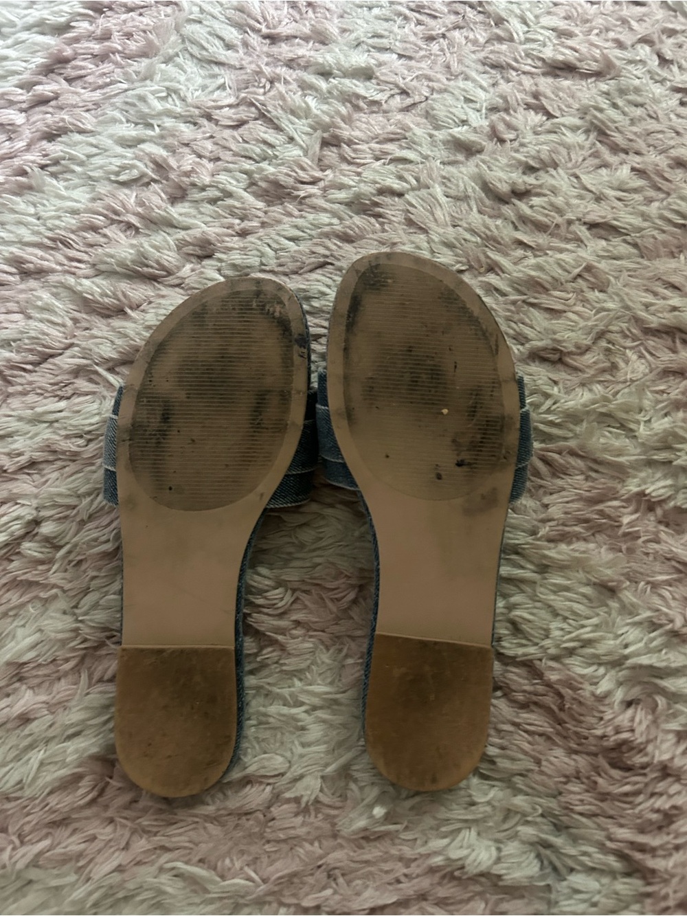 Steve Madden Denim Slide Sandals with Crystal Buckle - Dark Blue - Picture 3 of 4